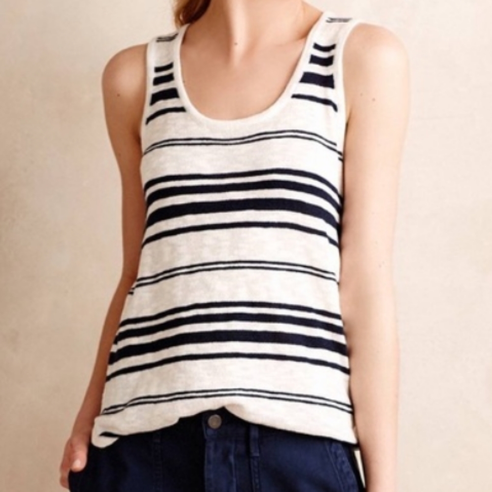 Moth Anthropologie Watermark Striped‎ Tank Top